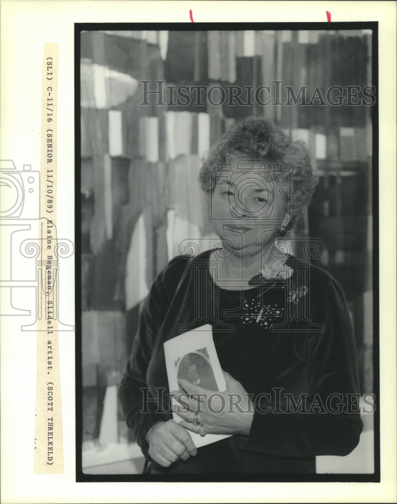 1989 Press Photo Artist Elaine Hegeman of Slidell - Historic Images