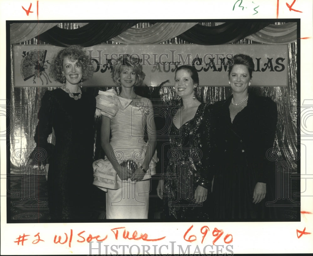 1991 Press Photo Brandy Newman, Elise Orr, Betsy Smith &amp; Madalyne Hingle at Ball - Historic Images