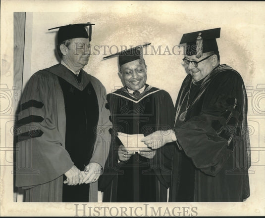 1971 Chancellor Homer L. Hitt, John A. Hunter and Rev. R. Harrington-Historic Images