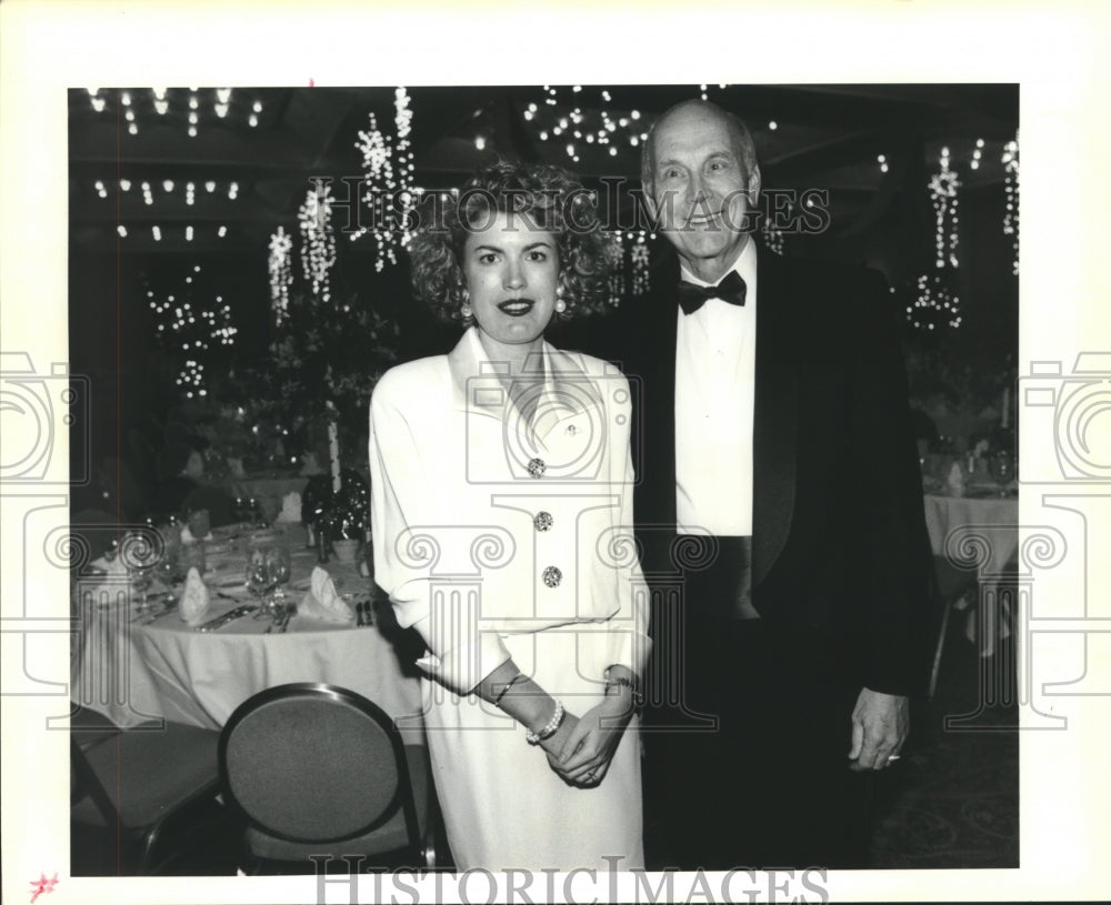 1992 Press Photo Kelly Harper &amp; Bob Heinsen attending the Blue Rose Ball - Historic Images