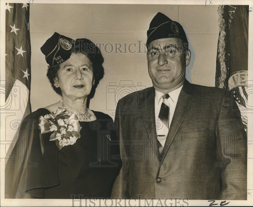 1966 Press Photo Carmen Henderson and Bernard L. Wahden Jr- New DAV Leaders - Historic Images