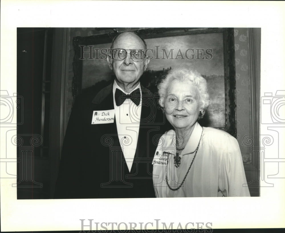 1992 Press Photo Dick &amp; Alice Henderson at the Vanderbilt Fund Raising Dinner - Historic Images