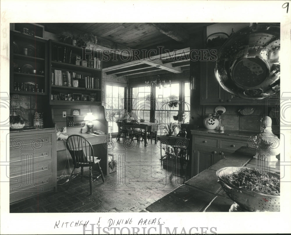 1983 Press Photo Open concept Kitchen and Dining areas of John Heim Home-Historic Images