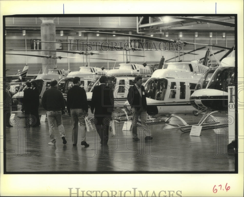 1989 Press Photo The Helicopter Association International Convention exhibits. - Historic Images