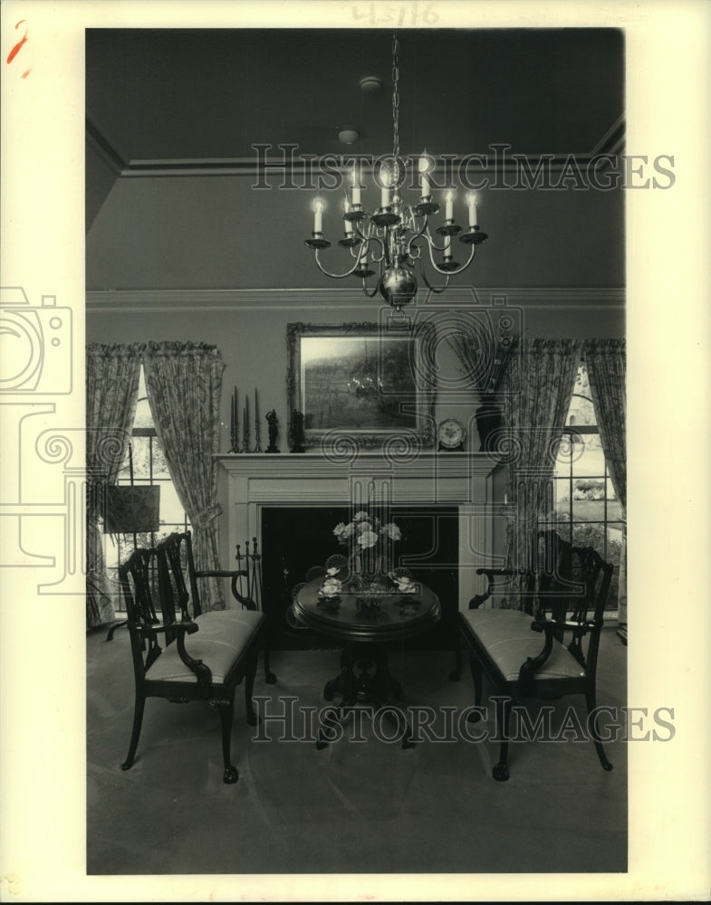 1987 Press Photo An easy-going elegant decorated living room - Historic Images