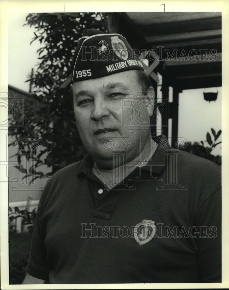 1992 Press Photo Lenny Hinds, past Commander of Military Order of Purple Heart - Historic Images