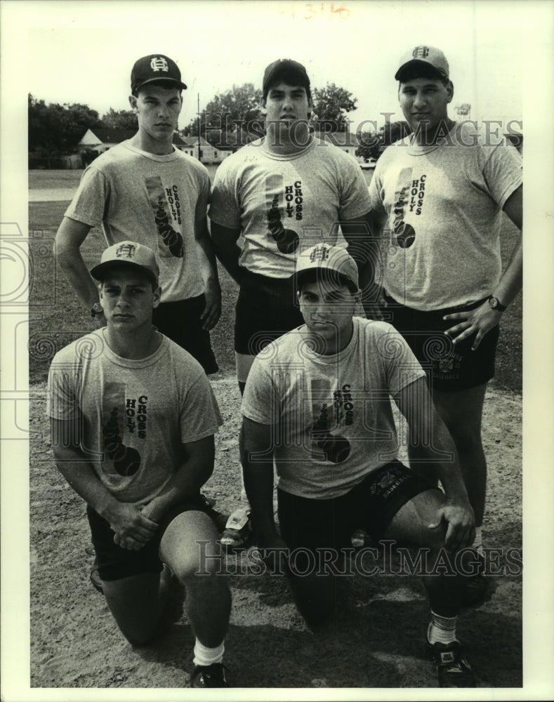 1988 Press Photo Baseball players of Holy Cross High - Historic Images