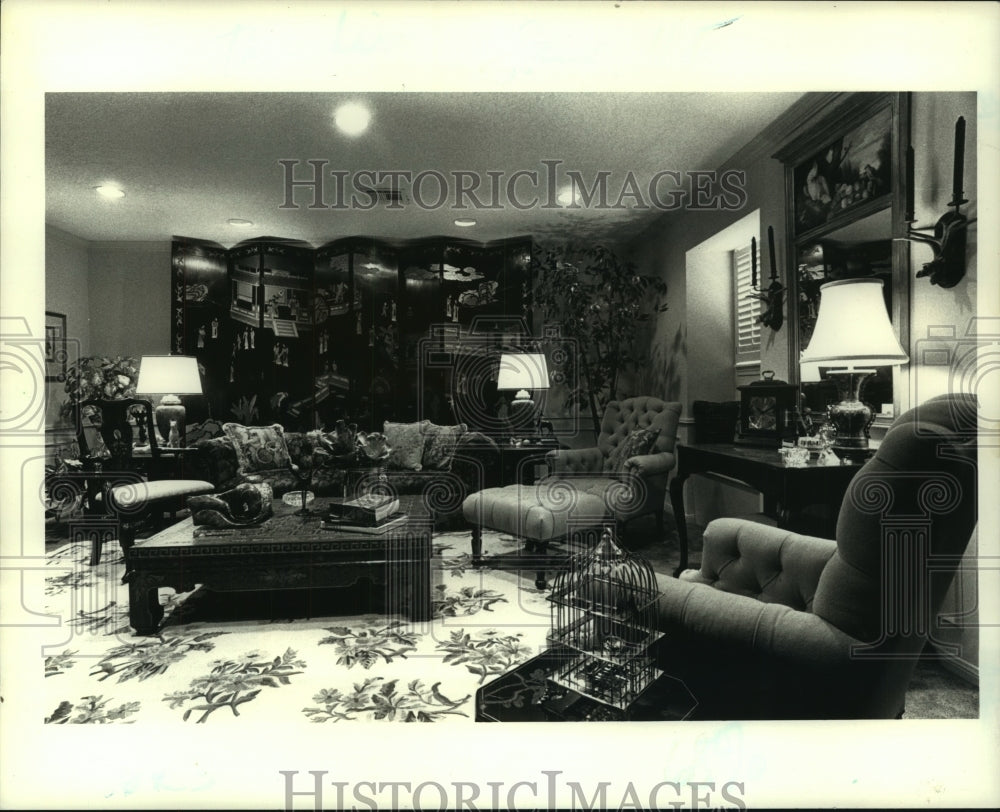 1989 Press Photo Upstairs den remodeled with a Ralph Lauren influence - Historic Images