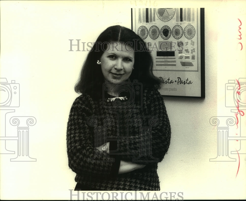 1987 Press Photo Monica Davidson Hilzim, owner Kajun Kettle Food Company - Historic Images