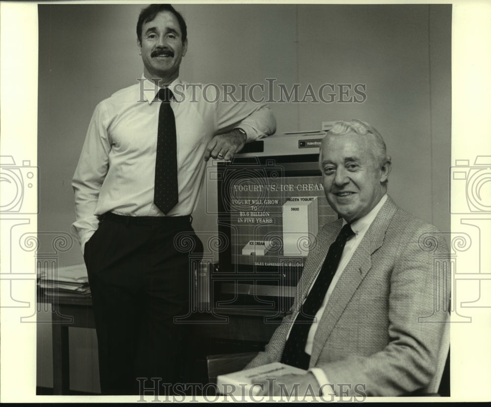 1987 Press Photo Zack&#39;s Famous Frozen Yogurt Incorporated officers - nob35233 - Historic Images