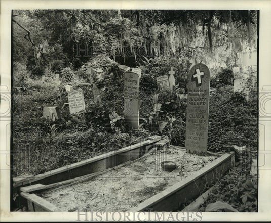 1967 Press Photo Graves & Markers at Holt Cemetery, a city-owned burial ground - Historic Images