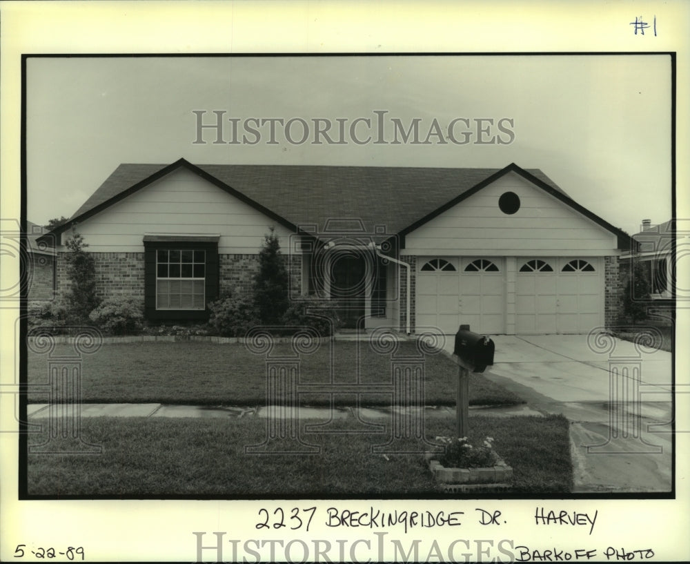 1989 Press Photo Housing - House at 2237 Breckingridge Drive in Harvey - Historic Images