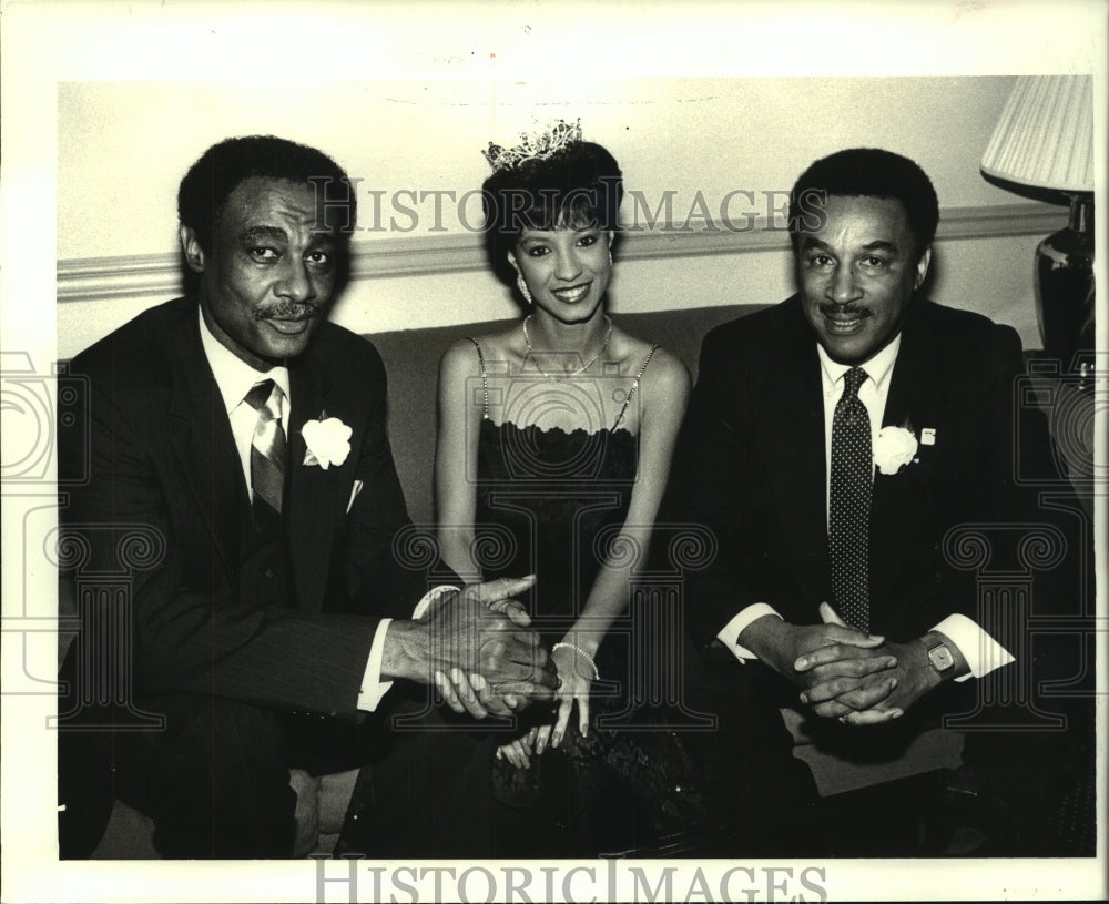 1985 Press Photo Joffre Whisenton, Mona Honrore, Joseph Johnson- School Ball - Historic Images