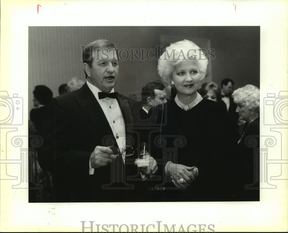 1993 Press Photo Bill and James Hines at reception for Britain&#39;s Thatcher - Historic Images