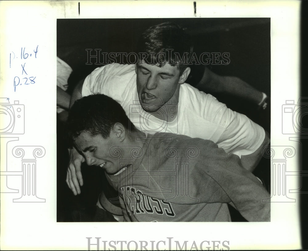 1993 Press Photo Ryan Ness, Holy Cross High School wrestler. - Historic Images