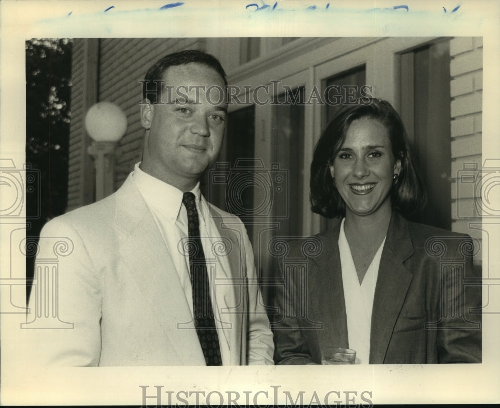 1991 Press Photo Rob Hewitt and Lisa Abernathy at the Ole Miss Reunion. - Historic Images