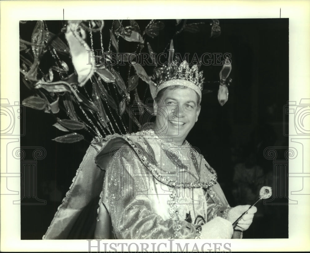 1992 Press Photo King Paul Hoover at Krewe De La Boutte Dominique - Historic Images