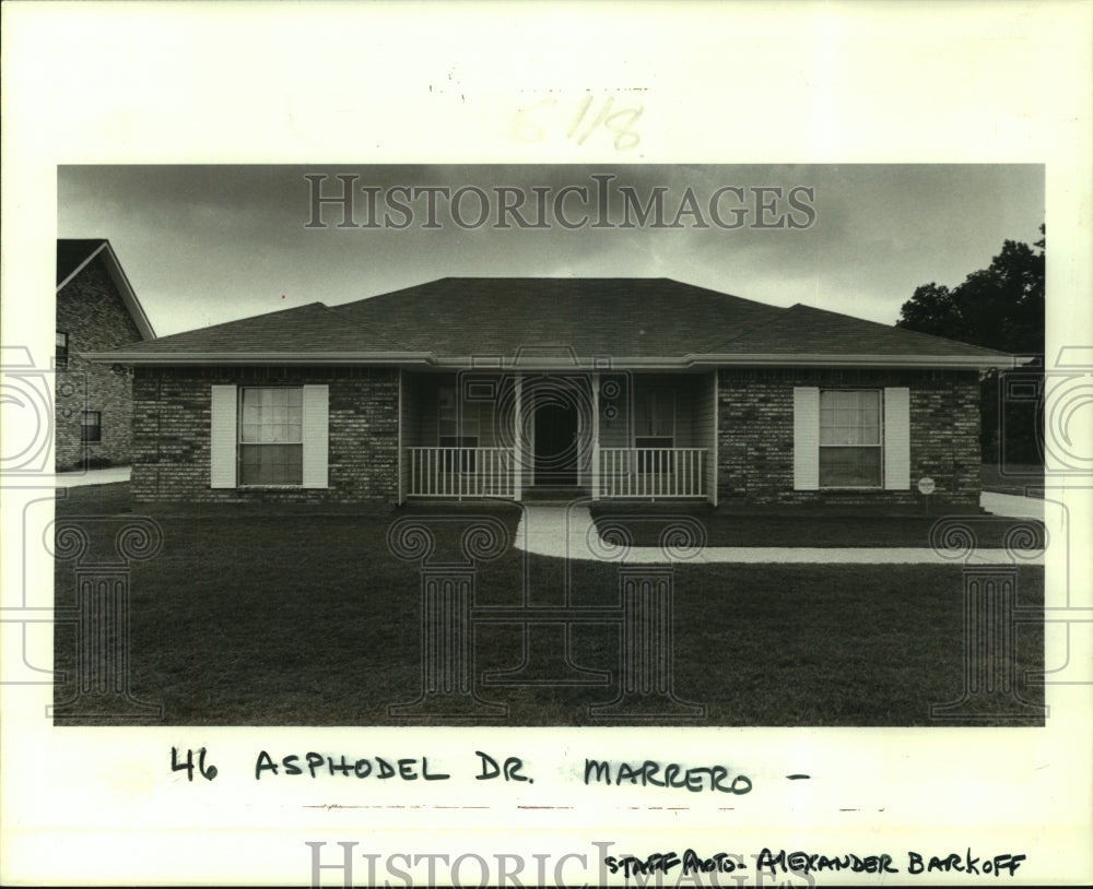 1986 Press Photo Housing - Real estate property at 46 Asphodel Drive in Marrero - Historic Images