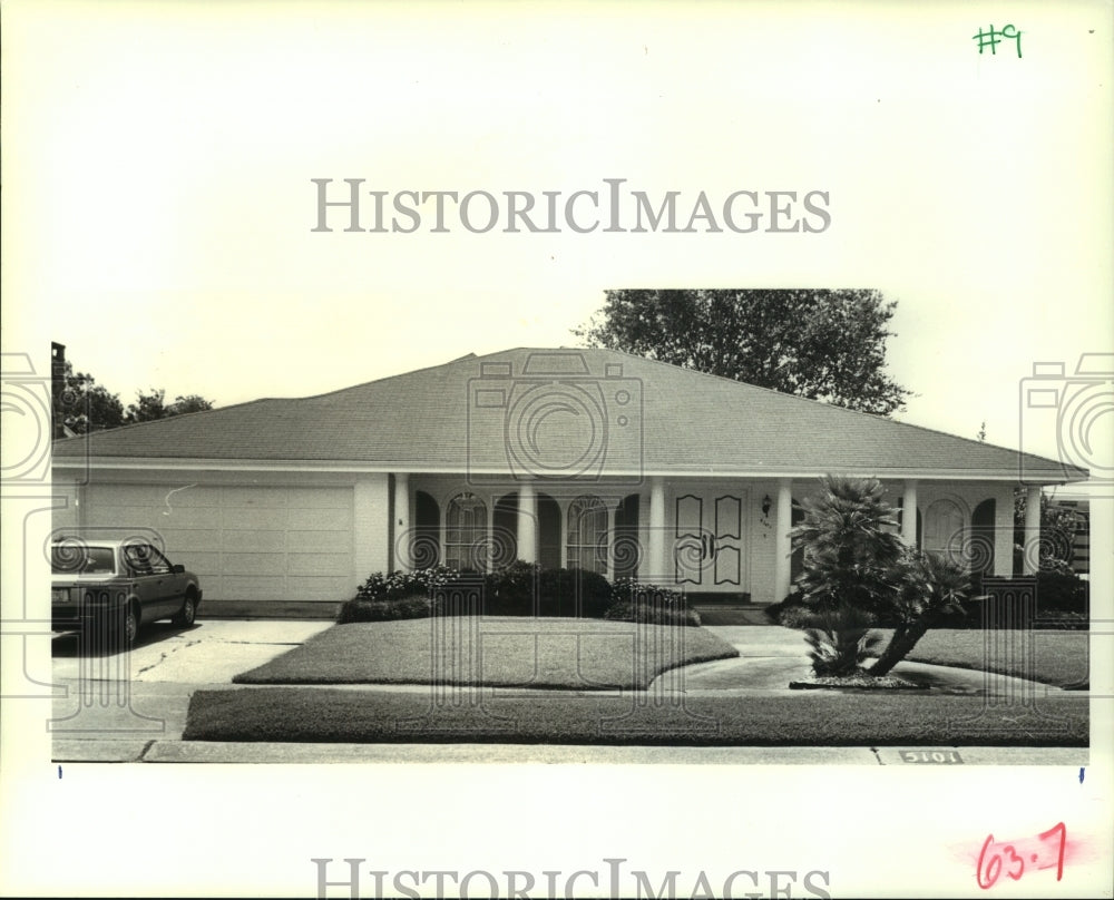 1989 Press Photo Facade of the house on 5101 Cleveland, Metairie - Historic Images