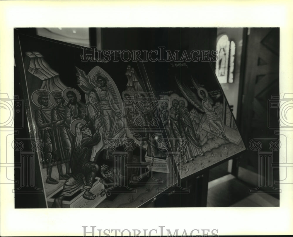 1995 Press Photo Paintings at Greek Orthodox Catholic of Holy Trinity Church - Historic Images