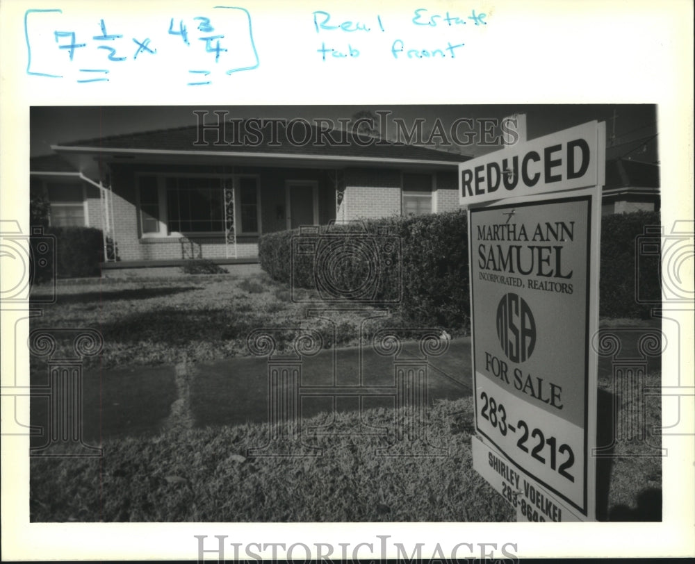 1990 Press Photo Home for sale at Brutus and Elyiafields, New Orleans. - Historic Images