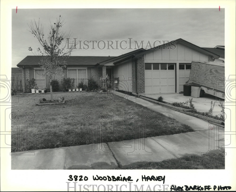 1988 Press Photo Ranch style home at 3820 Woodbriar, Harvey. - nob36071 - Historic Images