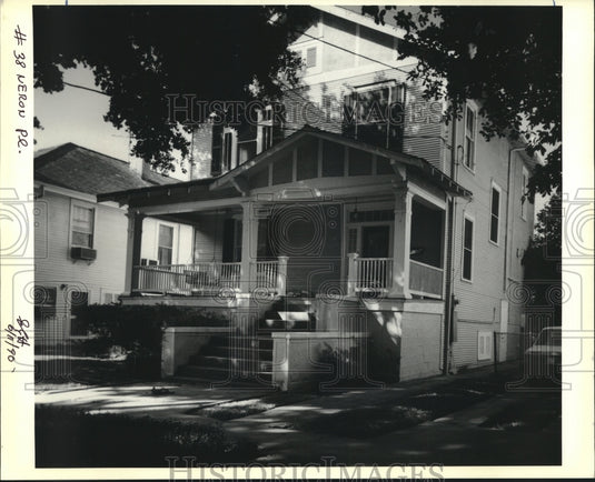1990 Press Photo A large home with a covered porch at