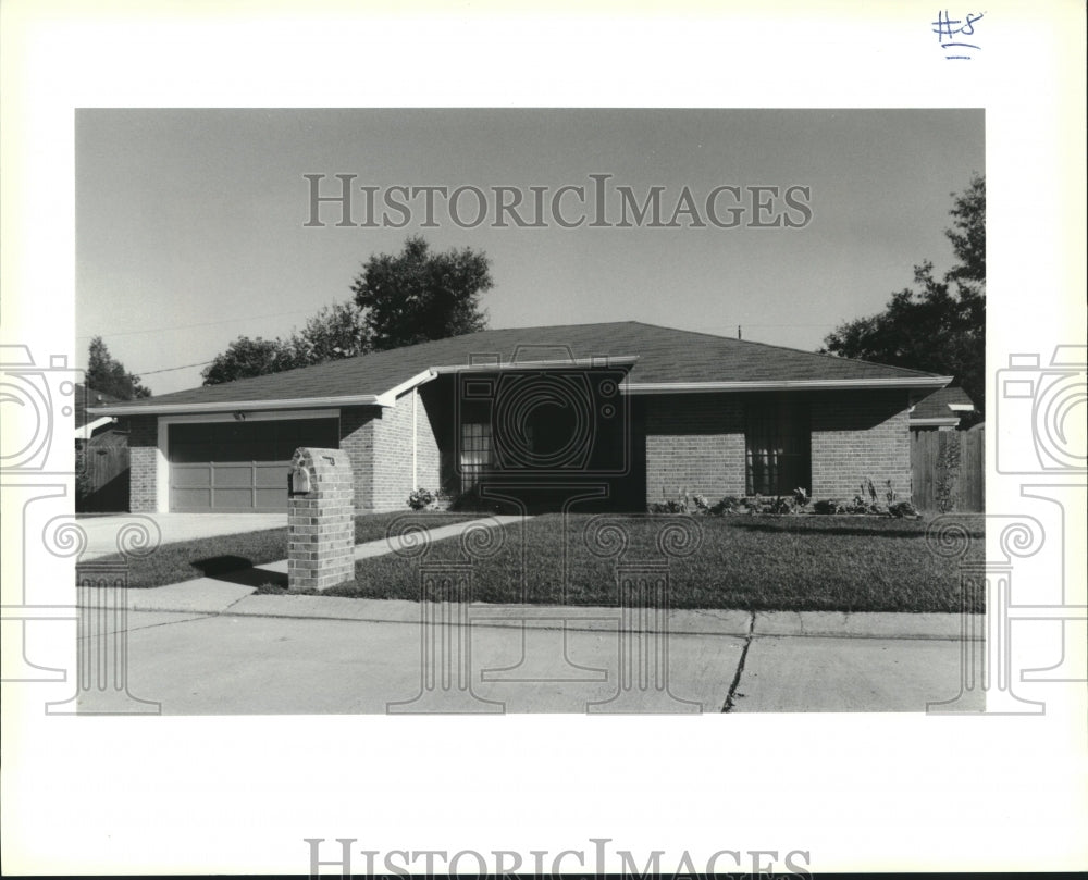 1990 Press Photo Exterior view of one story house at 2517 Kismet in Marrero - Historic Images