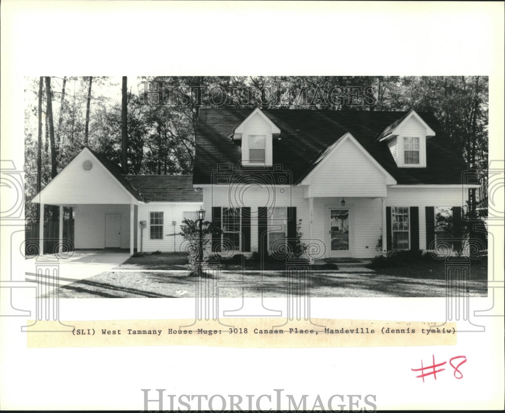 1990 Press Photo A beautiful house located at 3018 Canaan Place in Mandeville - Historic Images