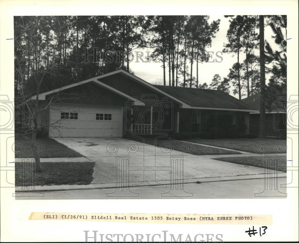 1991 Press Photo A suburban home located in Slidell, 1505 Betsy Ross - Historic Images