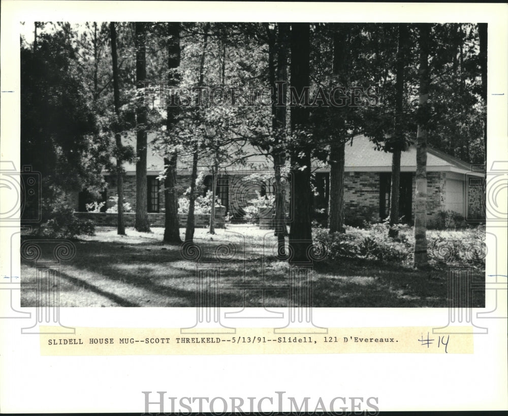 1991 Press Photo Exterior of the house at 121 D&#39;Evereaux in Slidell - Historic Images