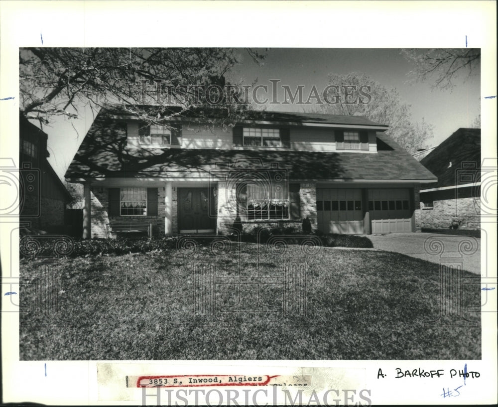 1991 Press Photo Exterior of the house located at 3853S. Inwood in Algiers - Historic Images