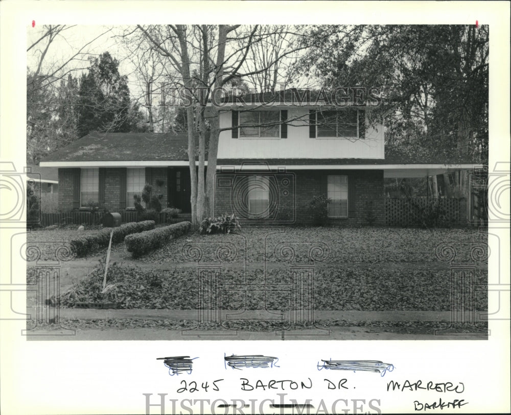 1990 Press Photo House on 2245 Barton Drive, Marrero - Historic Images