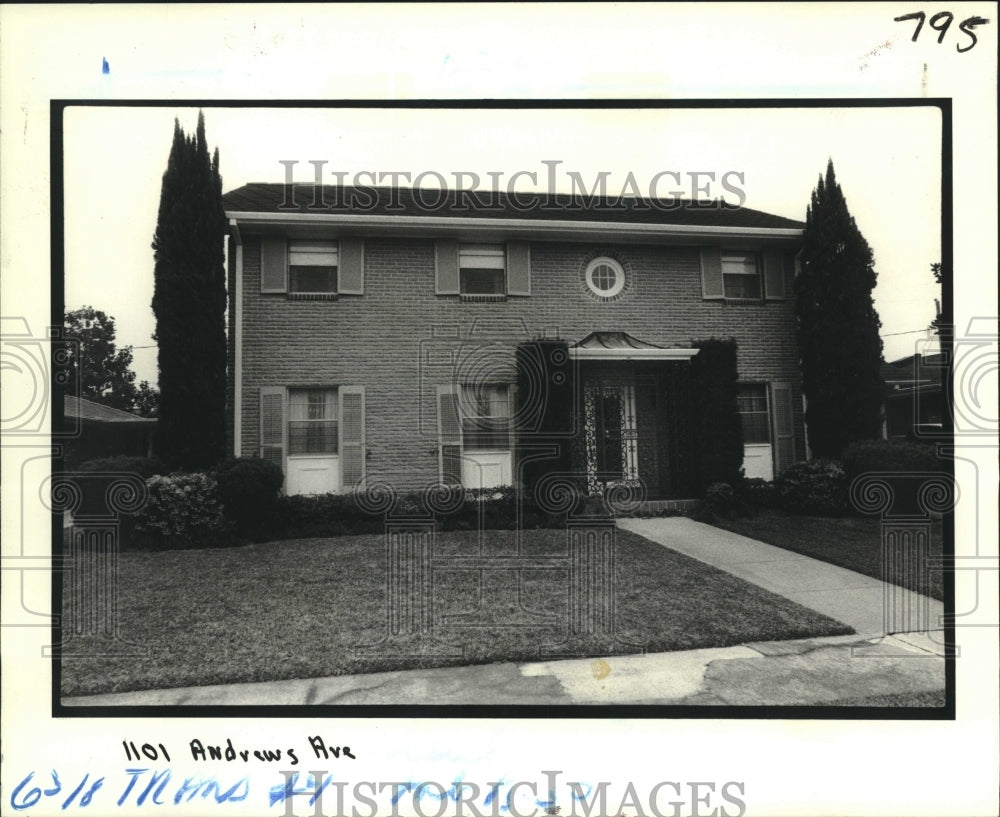 1983 Press Photo Residence at 1101 Andrews Avenue in Metairie- Sold for $170,000 - Historic Images