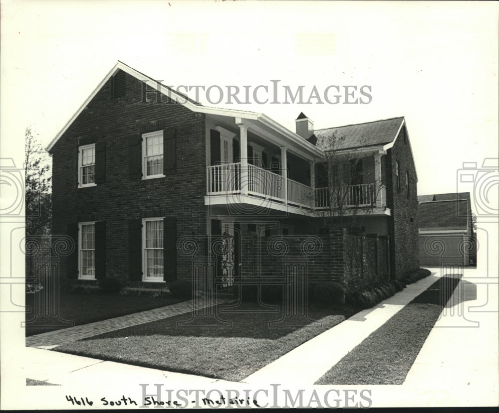 1983 Press Photo House on 4616 South Shore, Metairie - nob36358 - Historic Images