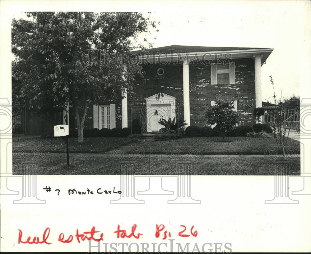 1982 Press Photo Property at 7 Monte Carlo Drive in Kenner- Sold for $164,200 - Historic Images