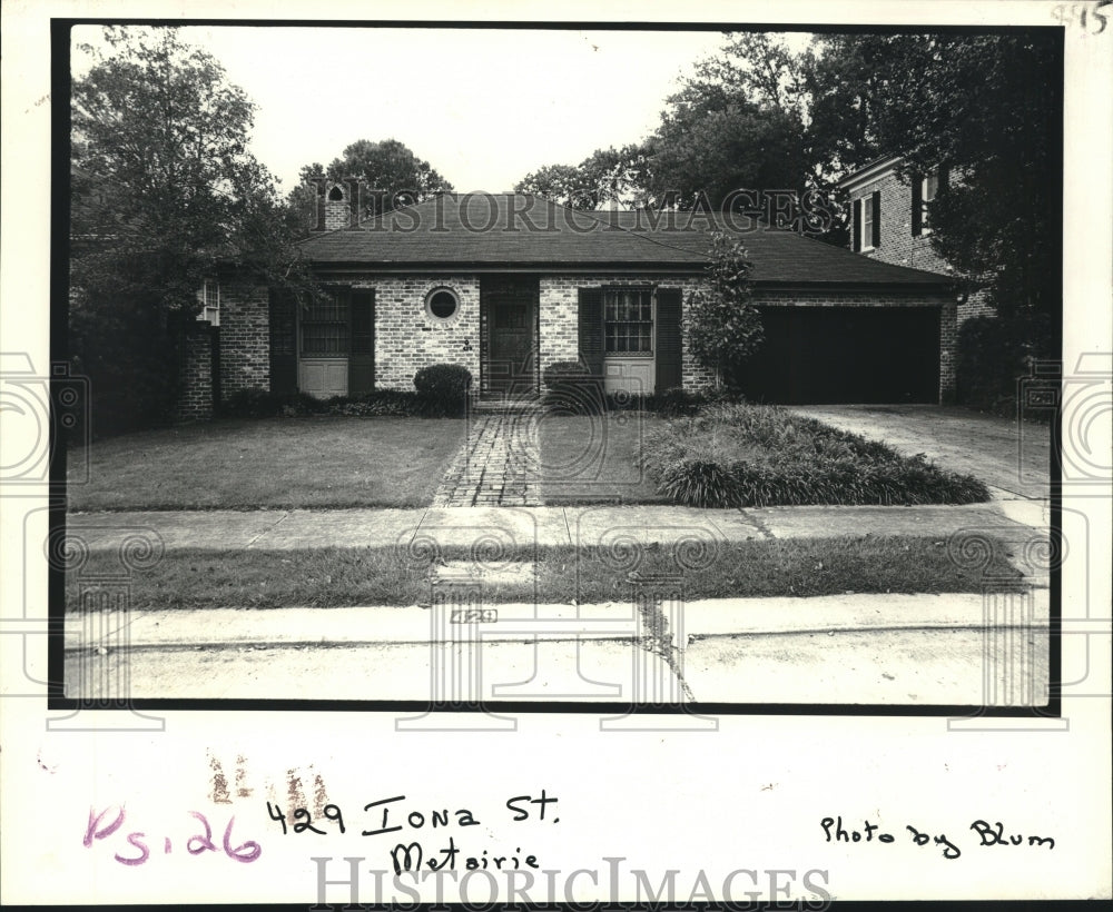 1982 Property at 429 Iona Street in Metairie- Sold for $280,000 - Historic Images