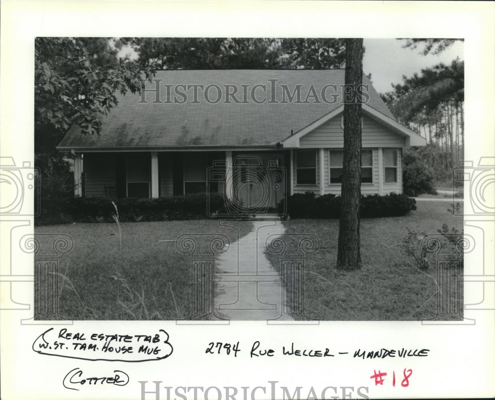 1991 Press Photo Housing - Real estate house at 2784 Rue Weller in Mandeville - Historic Images