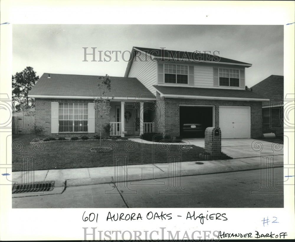 1991 Press Photo Housing - Exterior of the house at 601 Aurora Oaks in Algiers - Historic Images