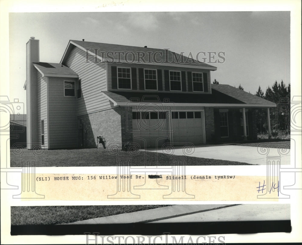 1991 Press Photo House located at 156 Willow Wood Drive in Slidell - Historic Images