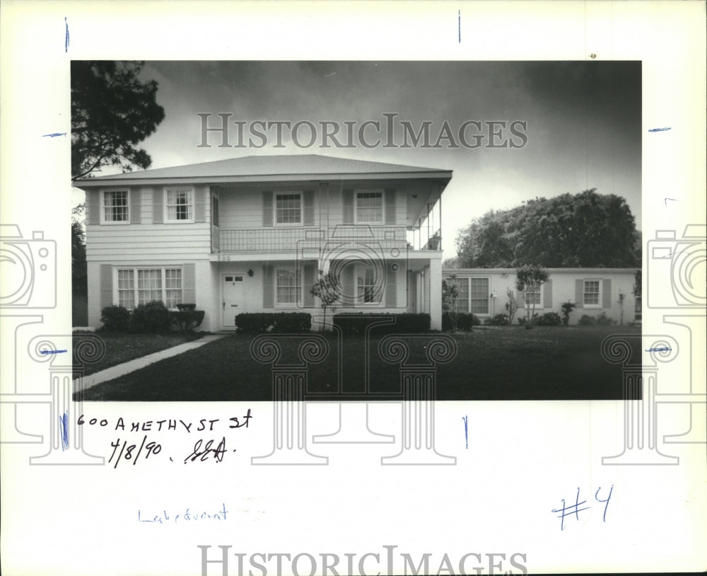 1990 Press Photo House on 600 Amethyst Street, Lakefront - nob36452 - Historic Images