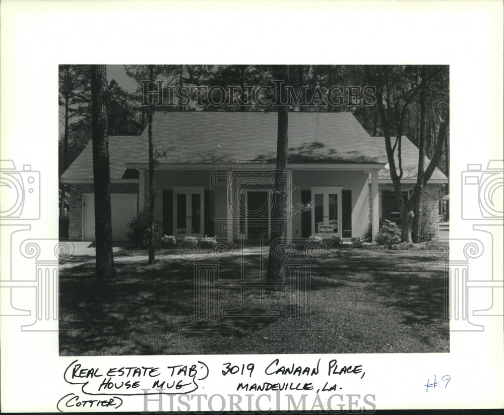 1991 Press Photo Real Estate house mug -3019 Canaan Place Mandeville, Louisiana - Historic Images