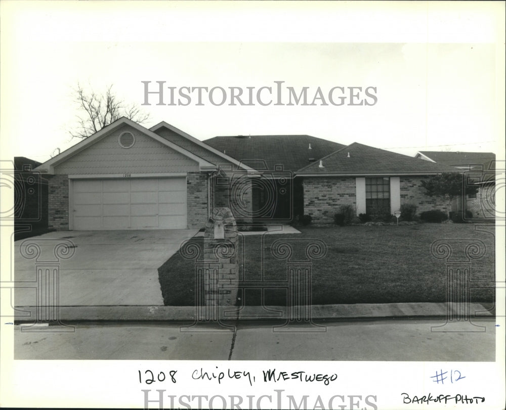 1991 Press Photo Exterior view of one story house at 1208 Chipley in Westwego - Historic Images