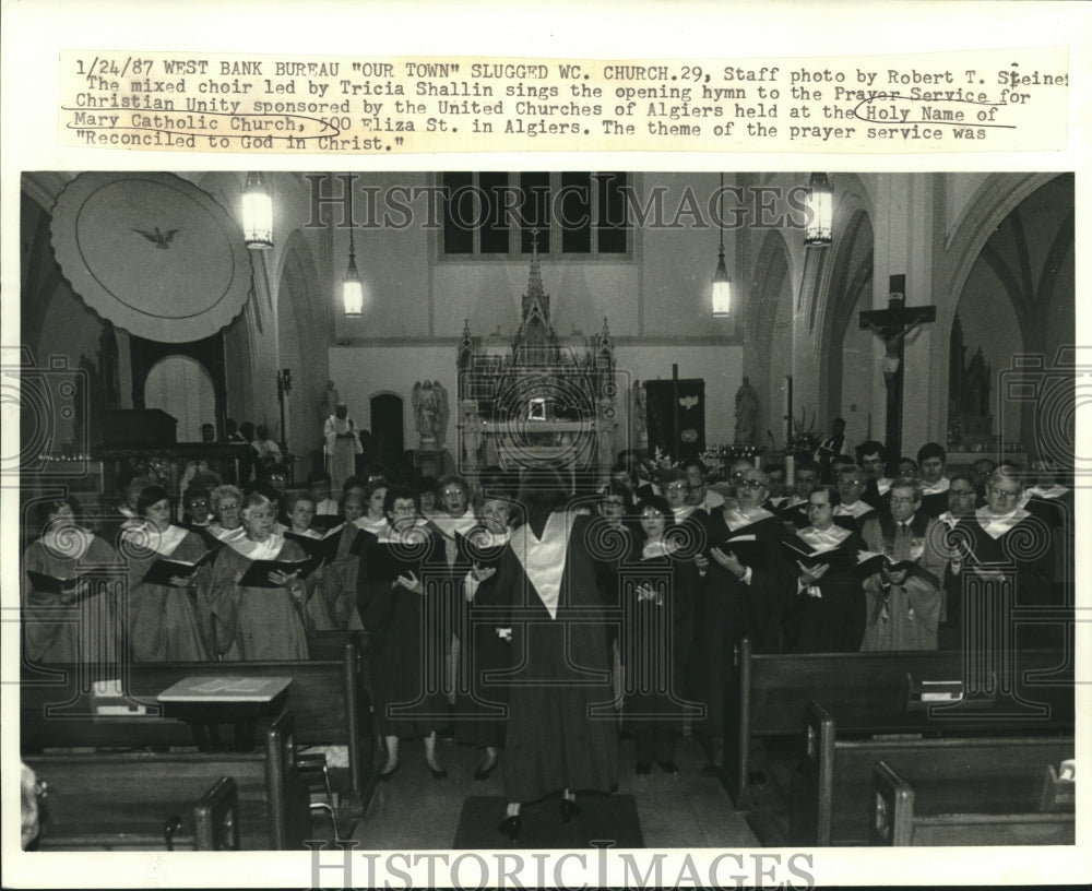 1987 Press Photo Prayer Service for Christian Unity at United Church of Algiers - Historic Images