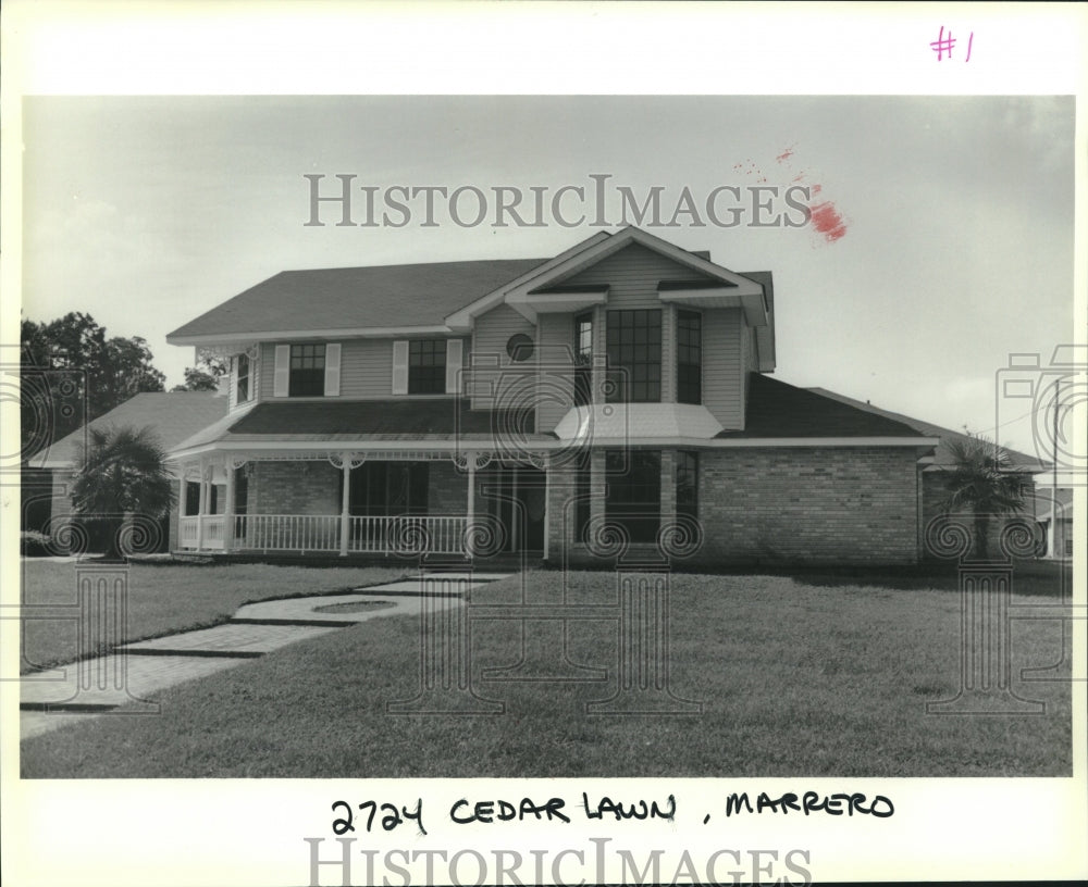 1989 Press Photo House on 2724 Cedar Lawn in Marrero - Historic Images