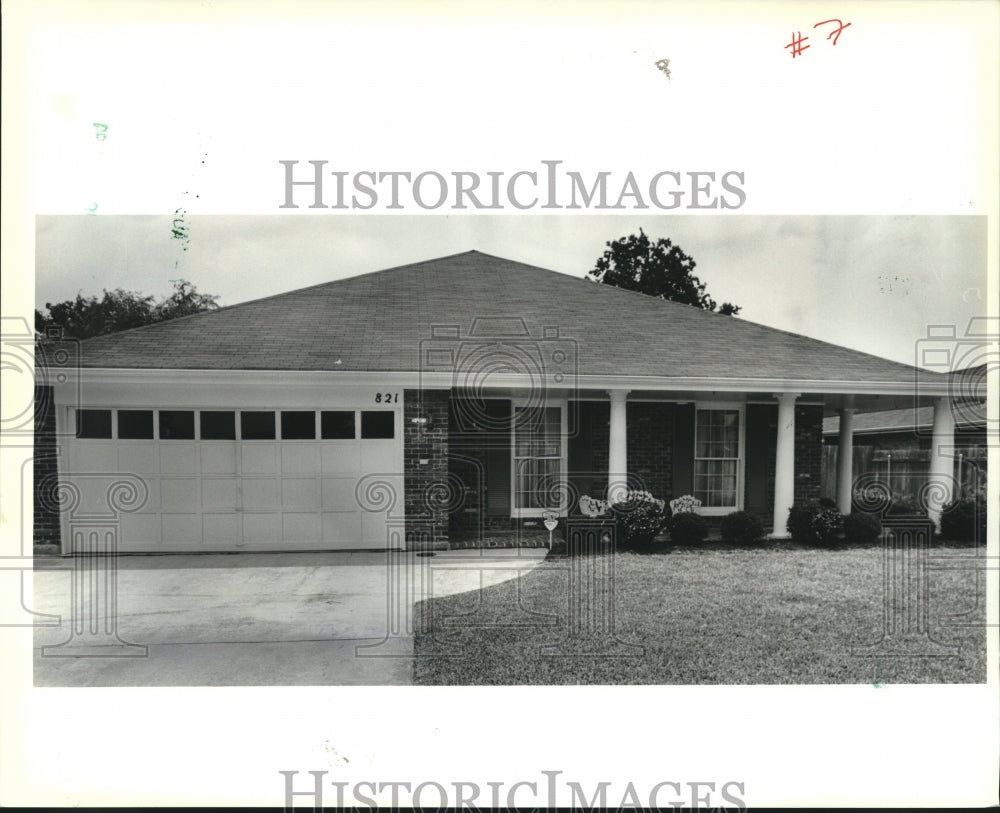 1989 Press Photo House on 821 Vintage Drive in Kenner - Historic Images