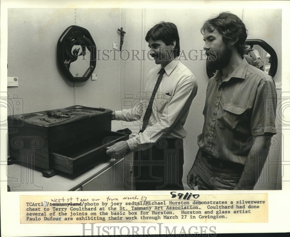 1988 Press Photo Michael Hurston &amp; Terry Coulthard, St. Tammany Art Association - Historic Images