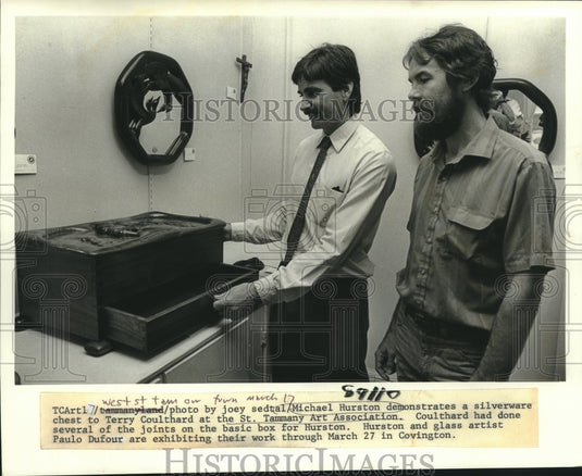 1988 Press Photo Michael Hurston & Terry Coulthard, St. Tammany Art Association - Historic Images