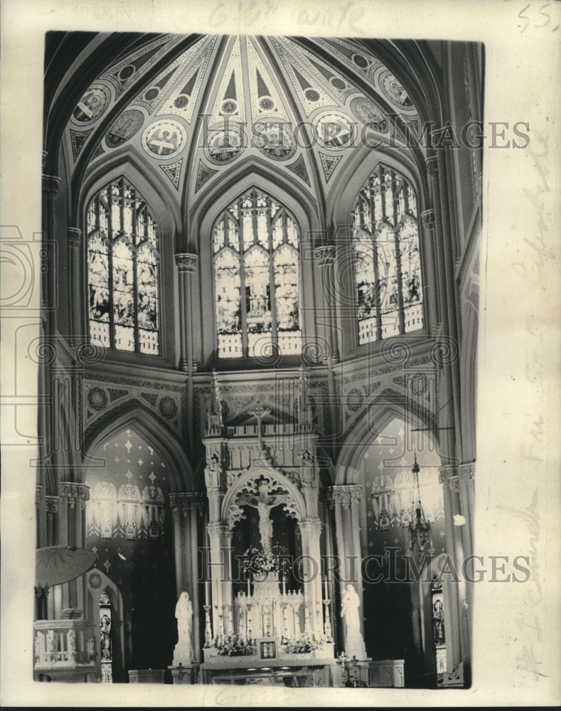 Press Photo Hand-carved Carrara marble Altar in Most Holy Name of Jesus Church - Historic Images
