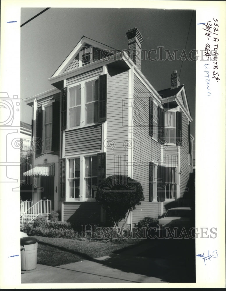 1991 Press Photo Home at 5521 Atlanta Street, Uptown New Orleans - nob37264 - Historic Images